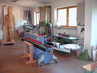 Bekantungsmaschine, Hobelmaschine und Langbandschleifmaschine